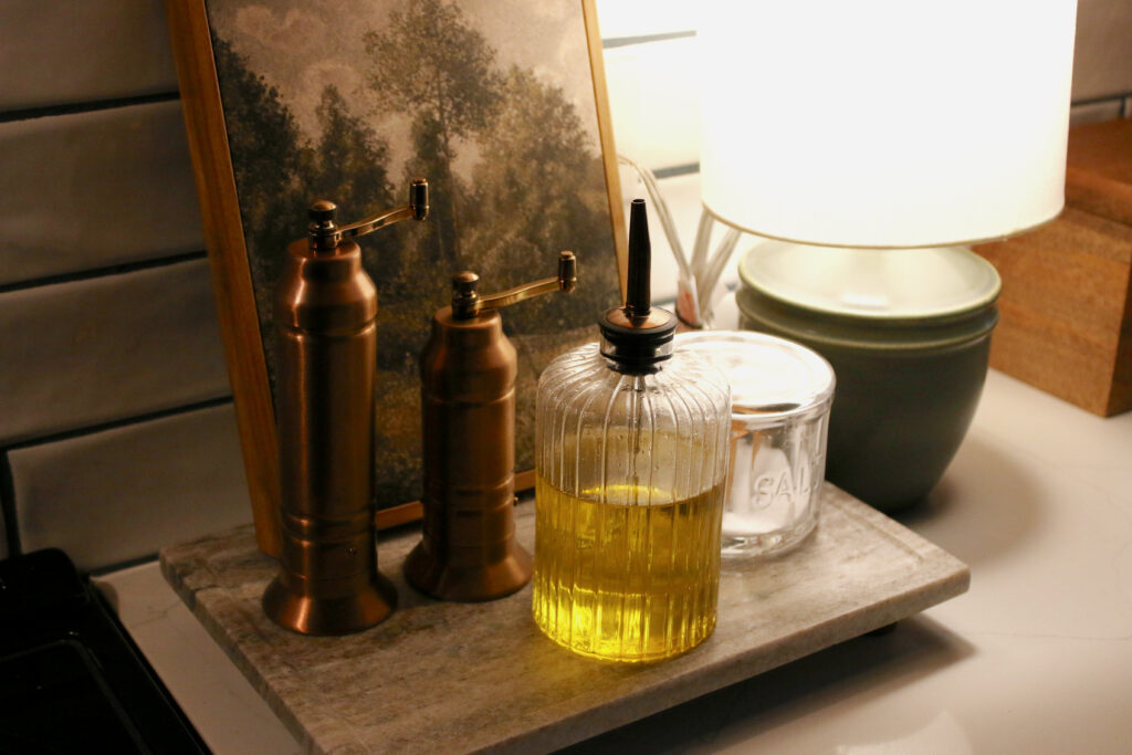 salt and pepper shakers on kitchen counter top