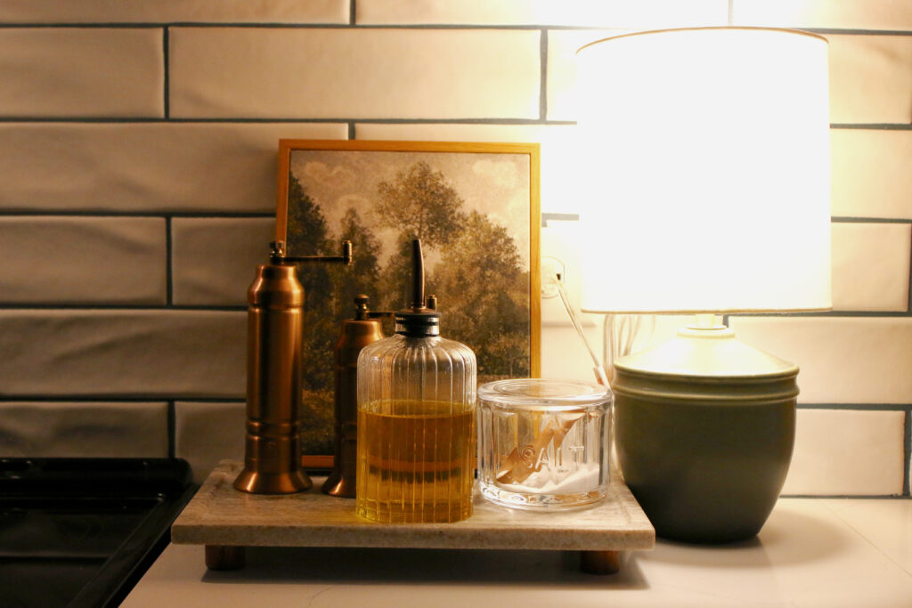 salt and pepper shakers on kitchen counter