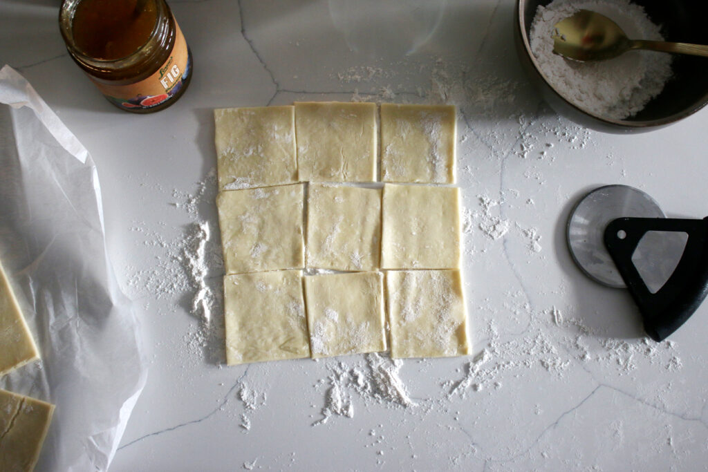 puff pastry cut into squares