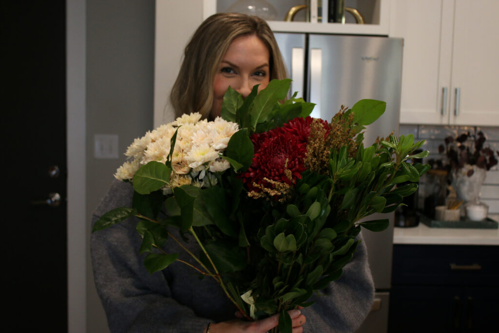 girl with flowers